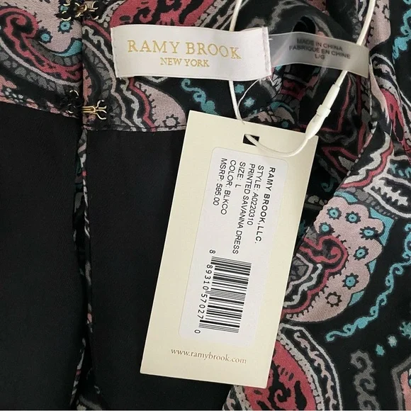 Ramy Brook Floral Savanna Print Maxi Silk Blend Halter Dress Women Size L - Picture 8 of 10